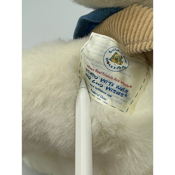 Build a Bear Cream White Teddy Bear Lilac Bows Blue Summer Top Corduroy Skirt - Picture 4 of 8